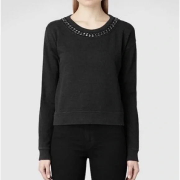 ALLSAINTS Ita Chain Sweater in‎ Gray Size 0 - Picture 2 of 8